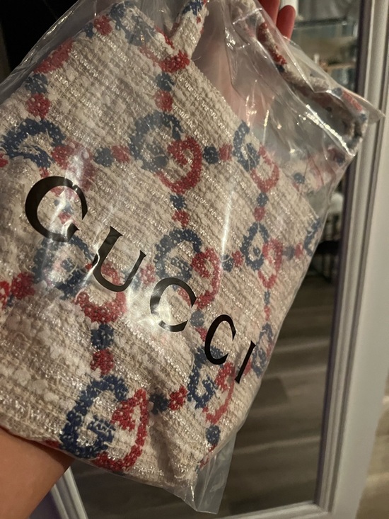 Gucci Handbags - Gucci GWP Red and Blue Terry Cloth Logo Tote Bag